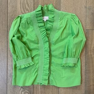 Love the Label Zuri Green Ruffled Blouse